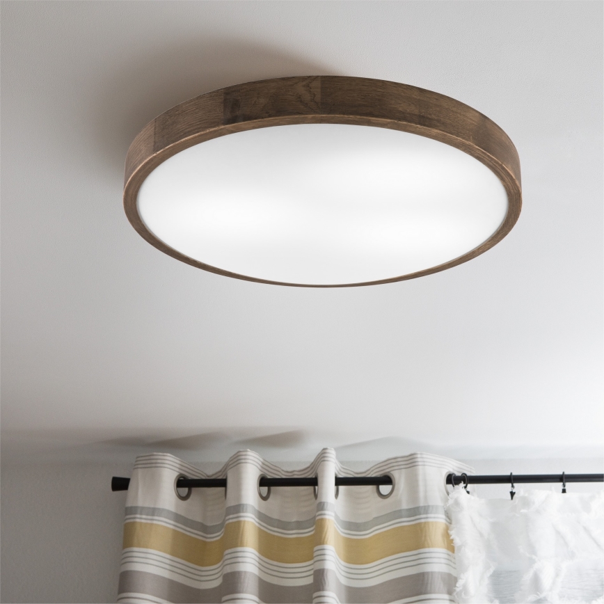 Brilagi - LED Stropní svítidlo CARVALHO SLIM 3xE27/60W/230V dub ořech pr. 47 cm
