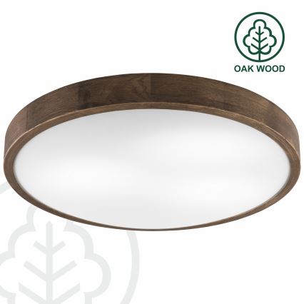 Brilagi - LED Stropní svítidlo CARVALHO SLIM 3xE27/60W/230V dub ořech pr. 47 cm