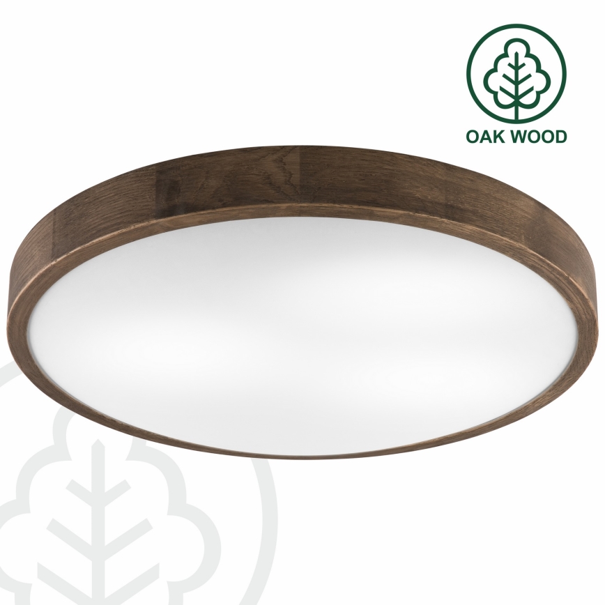 Brilagi - LED Stropní svítidlo CARVALHO SLIM 3xE27/60W/230V dub ořech pr. 47 cm