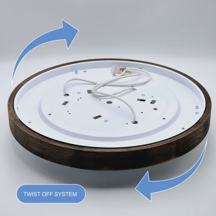 Brilagi - LED Stropní svítidlo CARVALHO SLIM 3xE27/60W/230V dub ořech pr. 47 cm