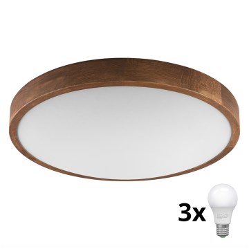 Brilagi - LED Stropní svítidlo CARVALHO SLIM 3xE27/60W/230V dub třešeň pr. 47 cm