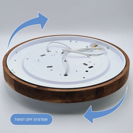 Brilagi - LED Stropní svítidlo CARVALHO SLIM 3xE27/60W/230V dub třešeň pr. 47 cm