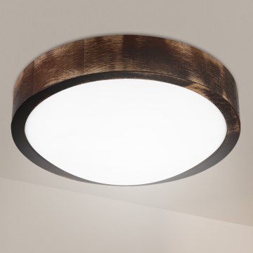 Brilagi - LED Stropní svítidlo CARVALHO SLIM SMOKEY LED/20W/230V dub pr. 27,5 cm