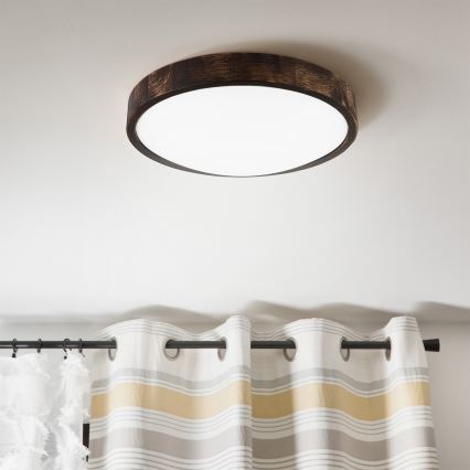 Brilagi - LED Stropní svítidlo CARVALHO SLIM SMOKEY LED/36W/230V dub pr. 37,5 cm