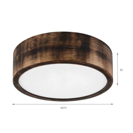Brilagi - LED Stropní svítidlo CARVALHO SMOKEY LED/20W/230V dub pr. 27,5 cm
