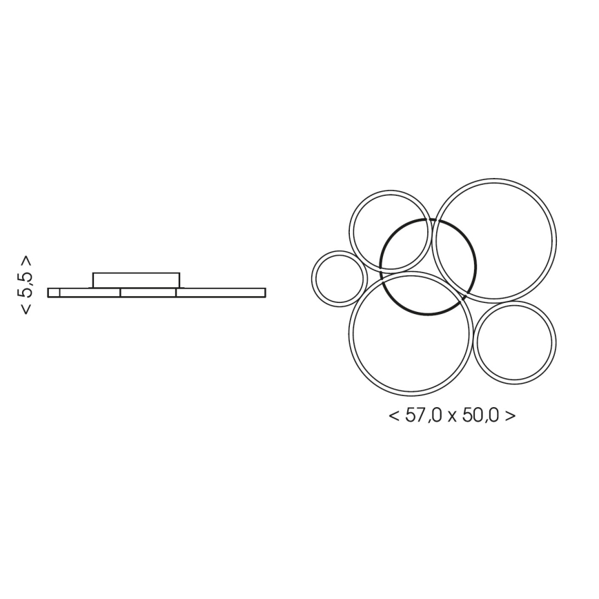 Brilagi - LED Stropní svítidlo ECHO LED/60W/230V 4000K 50x57 cm černá