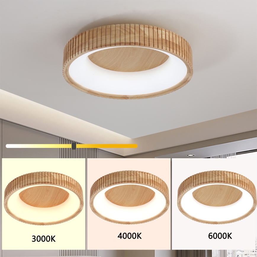 Brilagi - LED Stropní svítidlo FALCON WOOD MODERN LED/30W/230V 3000/4000/6000K pr. 45 cm dřevo