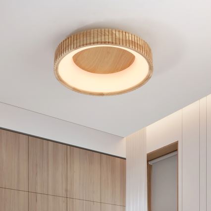 Brilagi - LED Stropní svítidlo FALCON WOOD MODERN LED/30W/230V 3000/4000/6000K pr. 45 cm dřevo