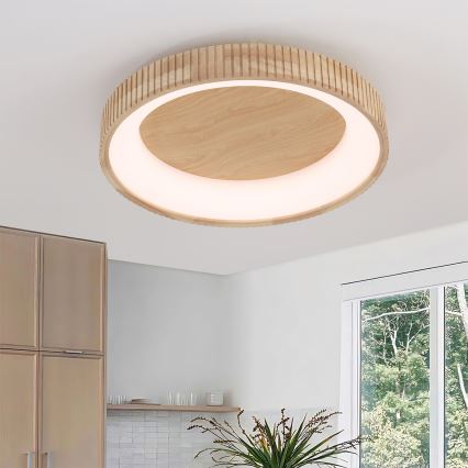 Brilagi - LED Stropní svítidlo FALCON WOOD MODERN LED/40W/230V 3000/4000/6000K pr. 60 cm dřevo