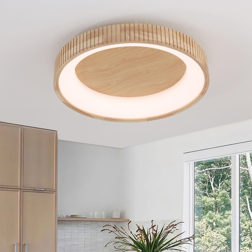 Brilagi - LED Stropní svítidlo FALCON WOOD MODERN LED/40W/230V 3000/4000/6000K pr. 60 cm dřevo