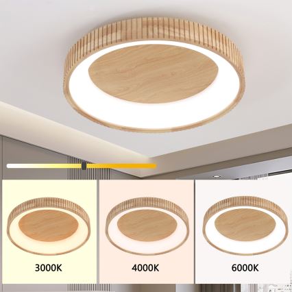 Brilagi - LED Stropní svítidlo FALCON WOOD MODERN LED/40W/230V 3000/4000/6000K pr. 60 cm dřevo
