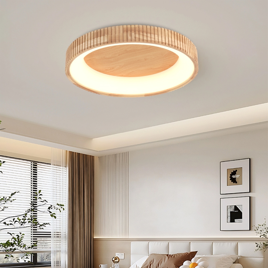 Brilagi - LED Stropní svítidlo FALCON WOOD MODERN LED/40W/230V 3000/4000/6000K pr. 60 cm dřevo