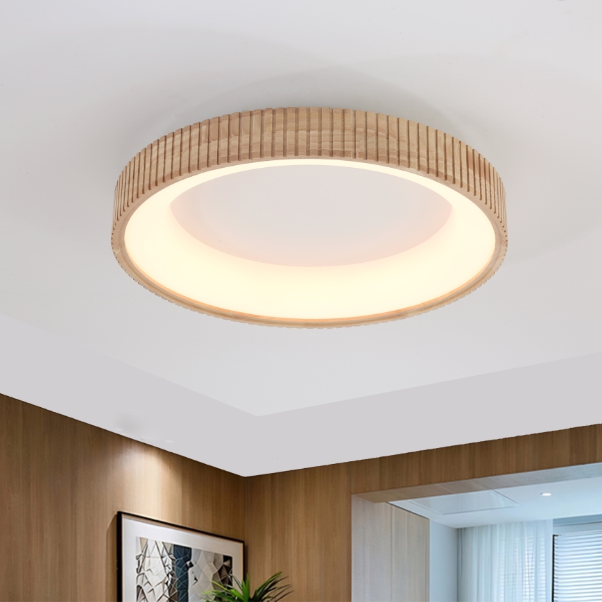 Brilagi - LED Stropní svítidlo FALCON WOOD MODERN LED/40W/230V 3000/4000/6000K pr. 60 cm dřevo