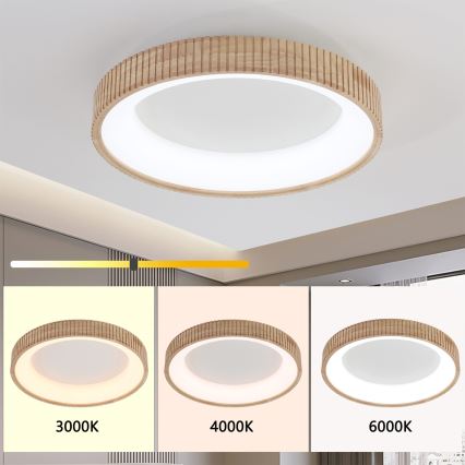 Brilagi - LED Stropní svítidlo FALCON WOOD MODERN LED/40W/230V 3000/4000/6000K pr. 60 cm dřevo