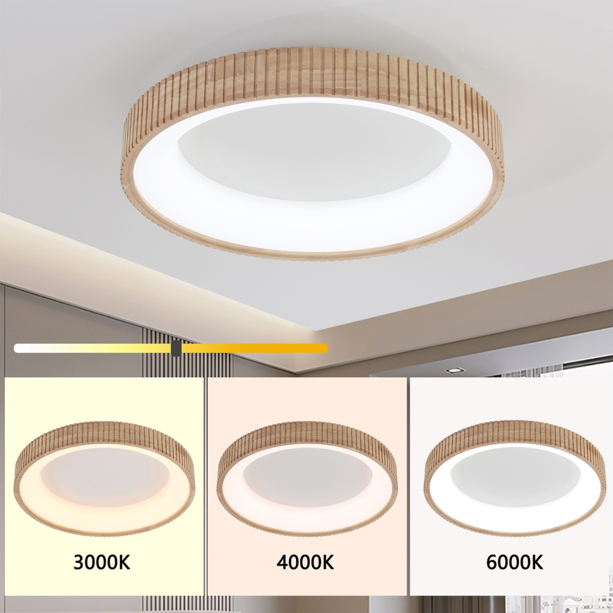 Brilagi - LED Stropní svítidlo FALCON WOOD MODERN LED/40W/230V 3000/4000/6000K pr. 60 cm dřevo