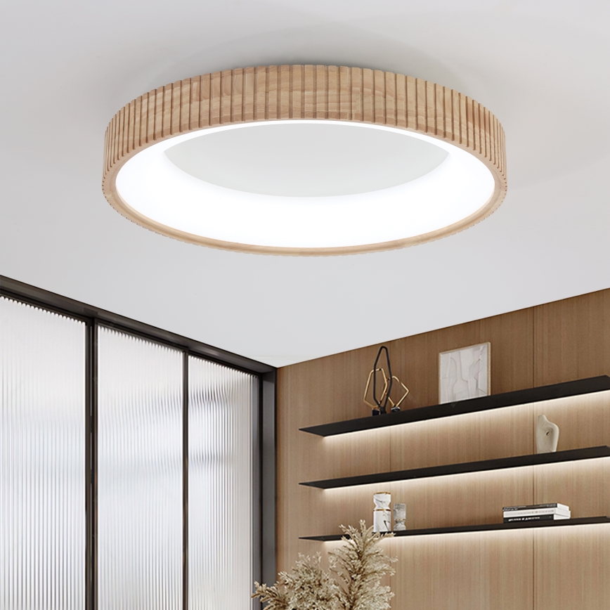 Brilagi - LED Stropní svítidlo FALCON WOOD MODERN LED/40W/230V 3000/4000/6000K pr. 60 cm dřevo
