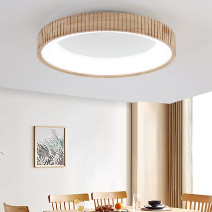 Brilagi - LED Stropní svítidlo FALCON WOOD MODERN LED/40W/230V 3000/4000/6000K pr. 60 cm dřevo