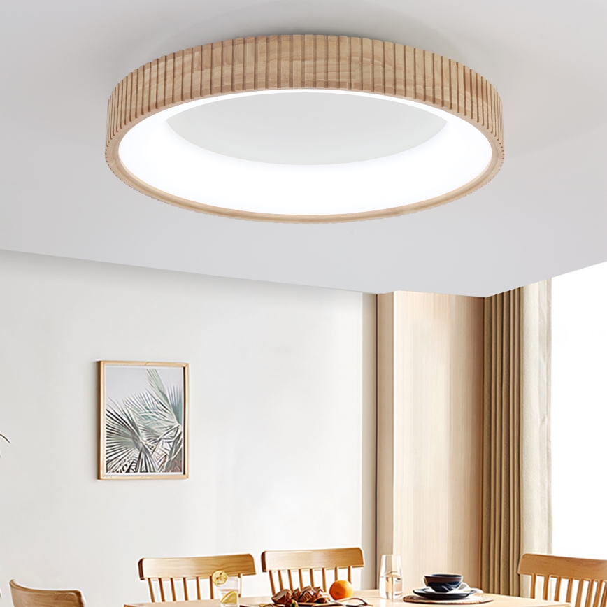 Brilagi - LED Stropní svítidlo FALCON WOOD MODERN LED/40W/230V 3000/4000/6000K pr. 60 cm dřevo