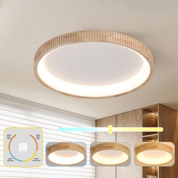 Brilagi - LED Stropní svítidlo FALCON WOOD MODERN LED/60W/230V 3000/4000/6000K pr. 80 cm dřevo