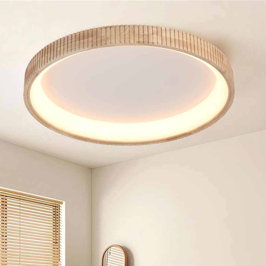 Brilagi - LED Stropní svítidlo FALCON WOOD MODERN LED/60W/230V 3000/4000/6000K pr. 80 cm dřevo