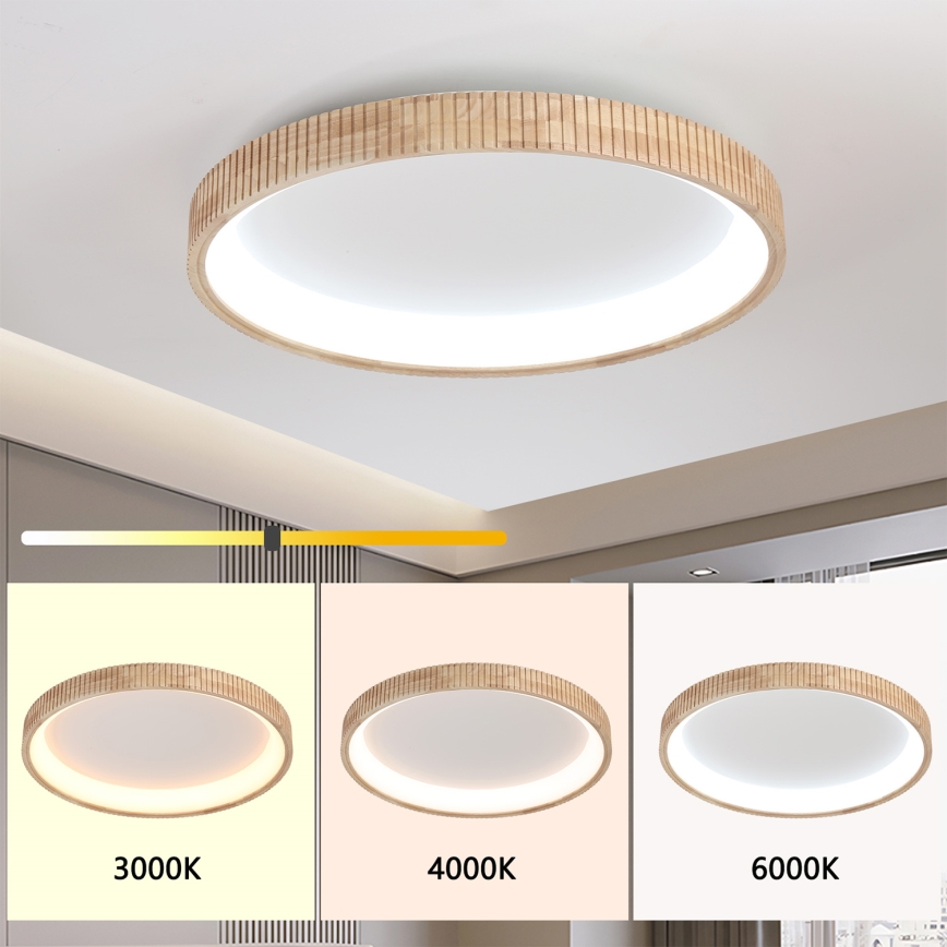 Brilagi - LED Stropní svítidlo FALCON WOOD MODERN LED/60W/230V 3000/4000/6000K pr. 80 cm dřevo