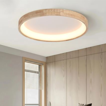 Brilagi - LED Stropní svítidlo FALCON WOOD MODERN LED/60W/230V 3000/4000/6000K pr. 80 cm dřevo