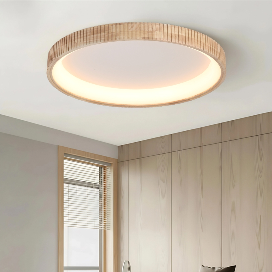 Brilagi - LED Stropní svítidlo FALCON WOOD MODERN LED/60W/230V 3000/4000/6000K pr. 80 cm dřevo