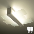 Brilagi -  LED Stropní svítidlo HERA 2xE27/7,5W/230V 43x43 cm bílá
