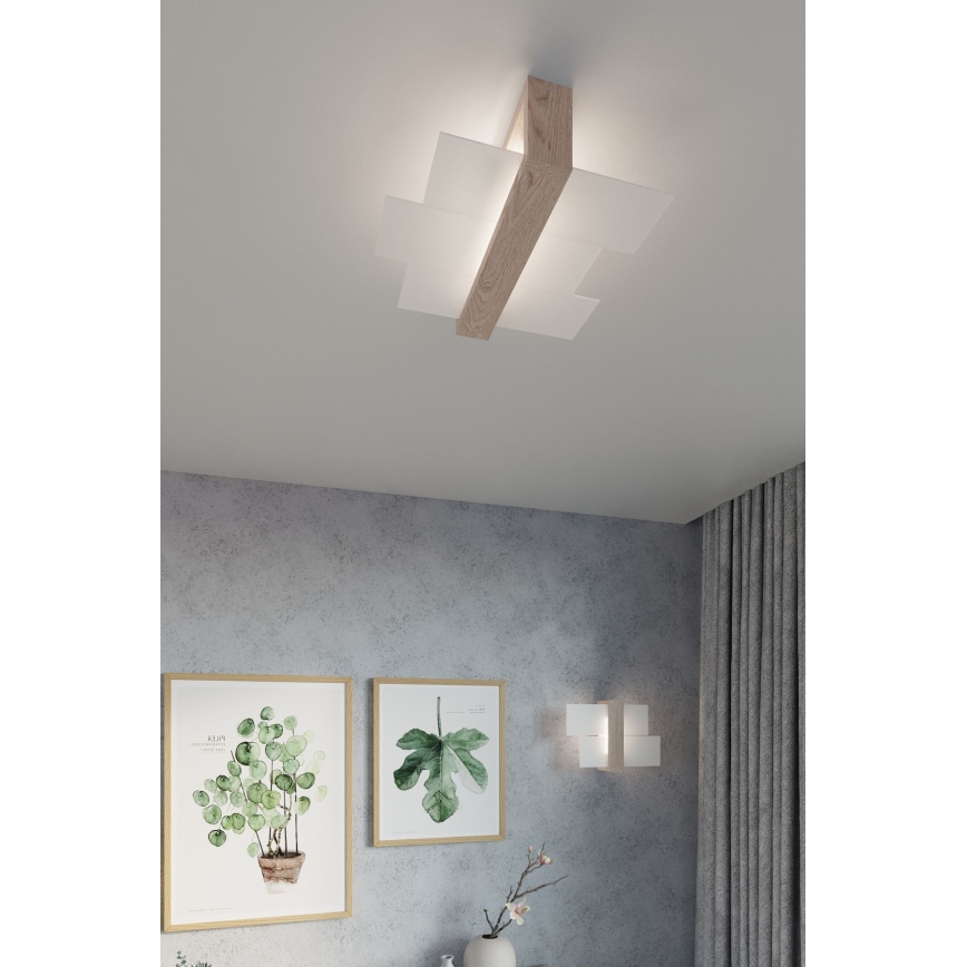Brilagi -  LED Stropní svítidlo HERA 2xE27/7,5W/230V dřevo