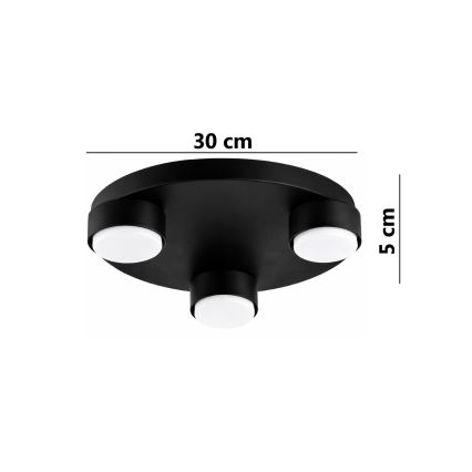 Brilagi - LED Stropní svítidlo MONO 3xGX53/13W/230V pr. 30 cm černá