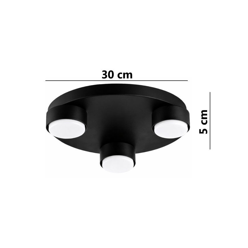 Brilagi - LED Stropní svítidlo MONO 3xGX53/30W/230V pr. 30 cm černá