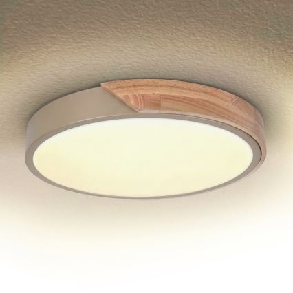 BRILAGI - LED Stropní svítidlo PILANA LED/24W/230V dub/béžová pr. 30 cm