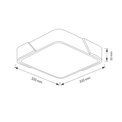 Brilagi - LED Stropní svítidlo PILANA LED/24W/230V dub/černá 32x32 cm