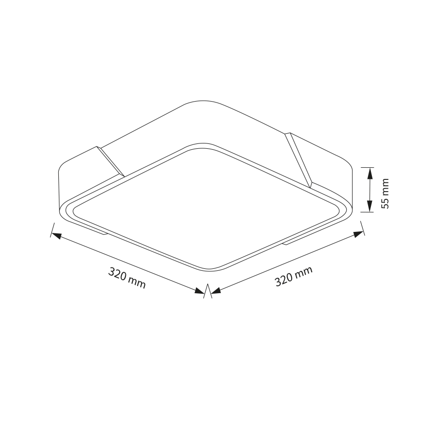 Brilagi - LED Stropní svítidlo PILANA LED/24W/230V dub/černá 32x32 cm