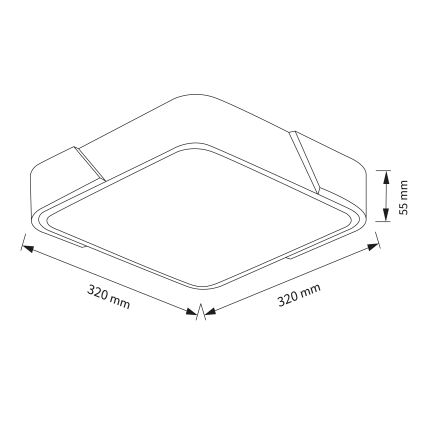 Brilagi - LED Stropní svítidlo PILANA LED/24W/230V dub/černá 32x32 cm