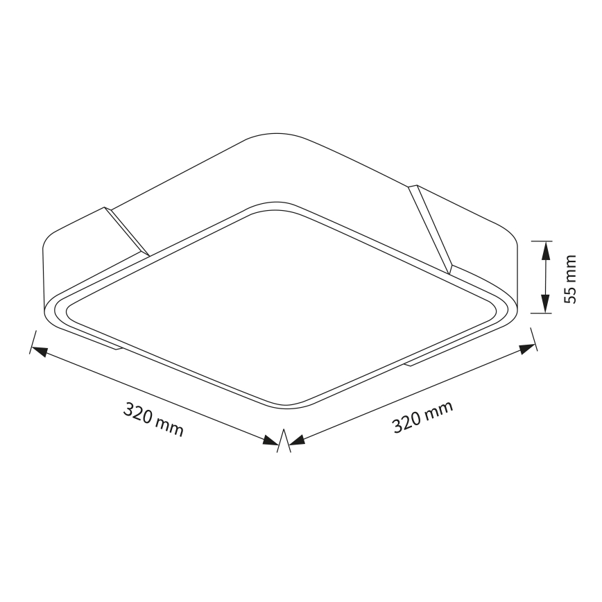 Brilagi - LED Stropní svítidlo PILANA LED/24W/230V dub/černá 32x32 cm