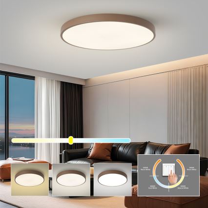 Brilagi - LED Stropní svítidlo POOL LED/100W/230V 3000/4000/6000K pr. 80 cm hnědá