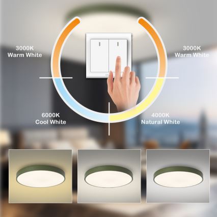 Brilagi - LED Stropní svítidlo POOL LED/100W/230V 3000/4000/6000K pr. 80 cm zelená