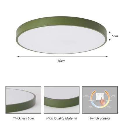 Brilagi - LED Stropní svítidlo POOL LED/100W/230V 3000/4000/6000K pr. 80 cm zelená