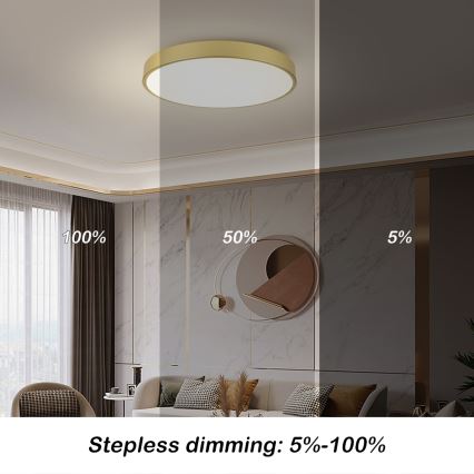 Brilagi - LED Stropní svítidlo POOL LED/100W/230V 3000/4000/6000K pr. 80 cm zlatá