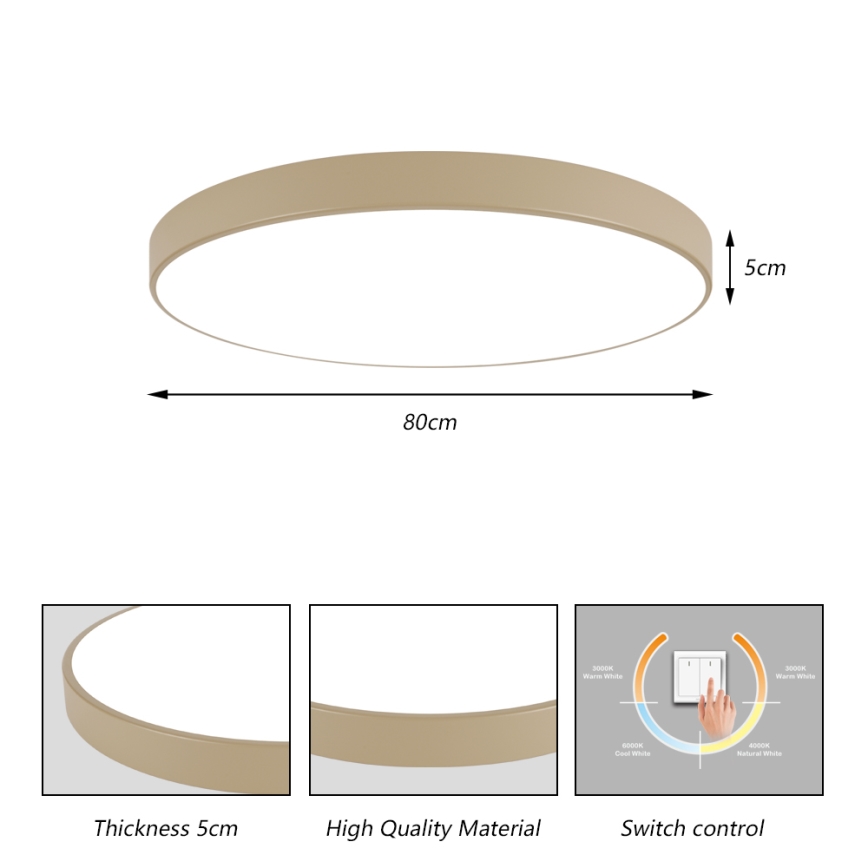 Brilagi - LED Stropní svítidlo POOL LED/100W/230V 3000/4500/6000K pr. 80 cm béžová