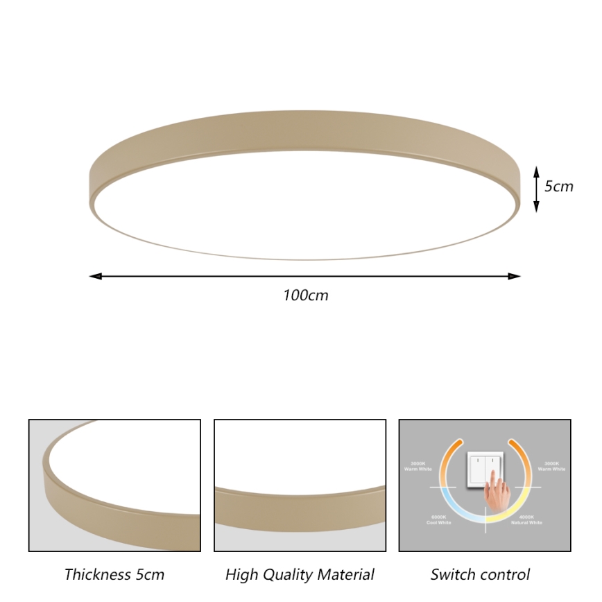 Brilagi - LED Stropní svítidlo POOL LED/128W/230V 3000/4000/6000K pr. 100 cm béžová