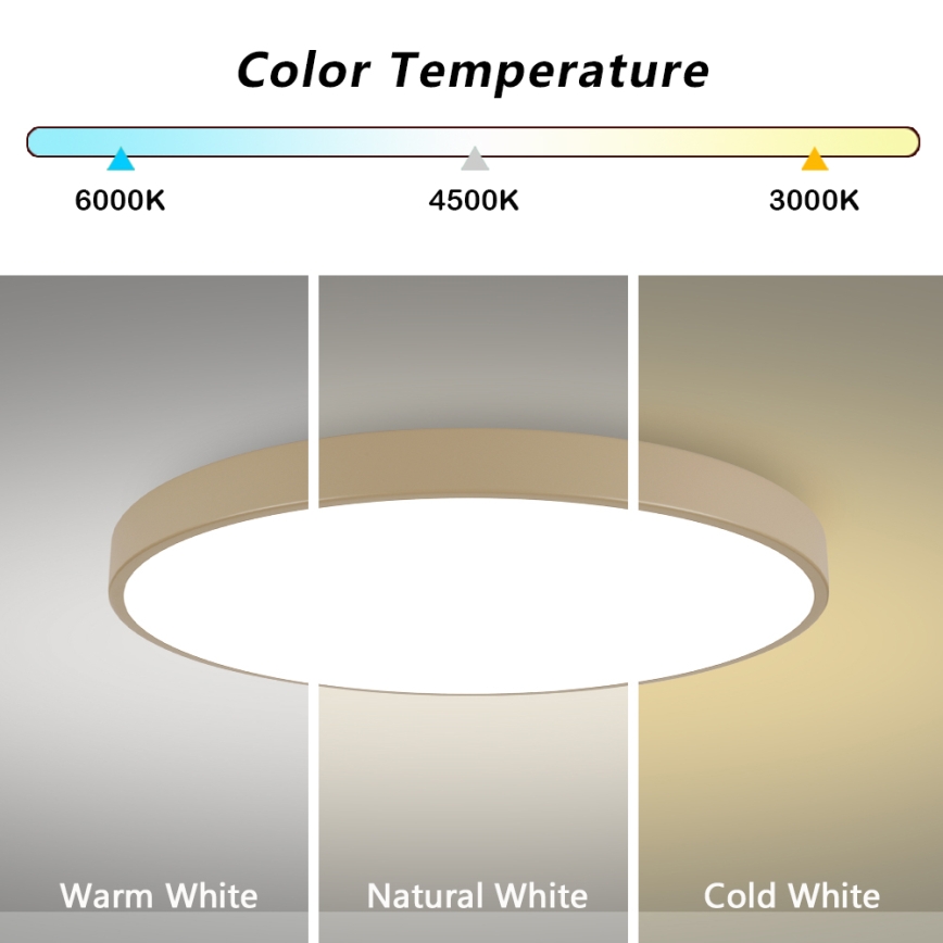 Brilagi - LED Stropní svítidlo POOL LED/128W/230V 3000/4500/6000K pr. 100 cm béžová