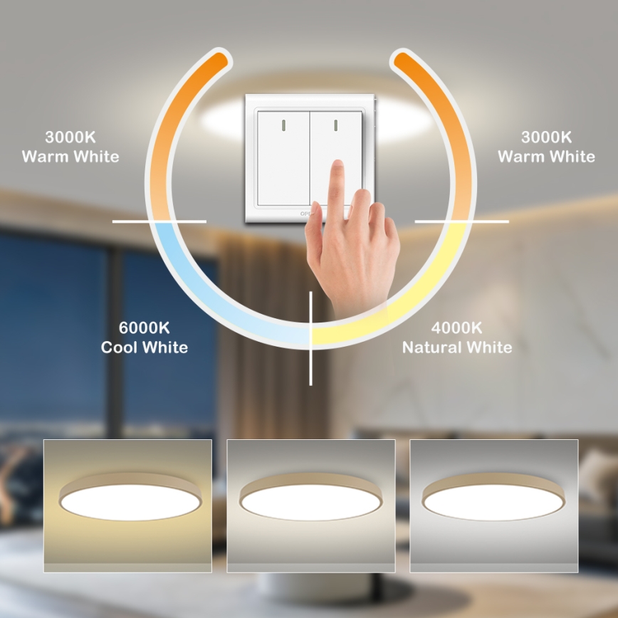 Brilagi - LED Stropní svítidlo POOL LED/180W/230V 3000/4500/6000K pr. 120 cm béžová