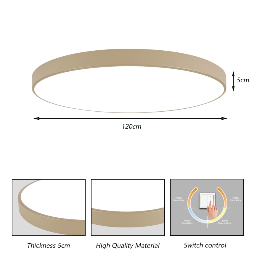 Brilagi - LED Stropní svítidlo POOL LED/180W/230V 3000/4500/6000K pr. 120 cm béžová