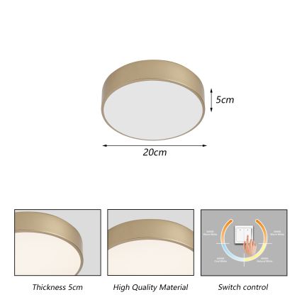 BRILAGI - LED Stropní svítidlo POOL LED/24W/230V 3000/4000/6000K pr. 20 cm zlatá