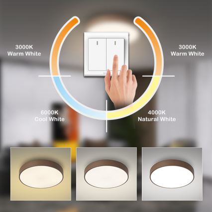 Brilagi - LED Stropní svítidlo POOL LED/36W/230V 3000/4000/6000K pr. 30 cm hnědá