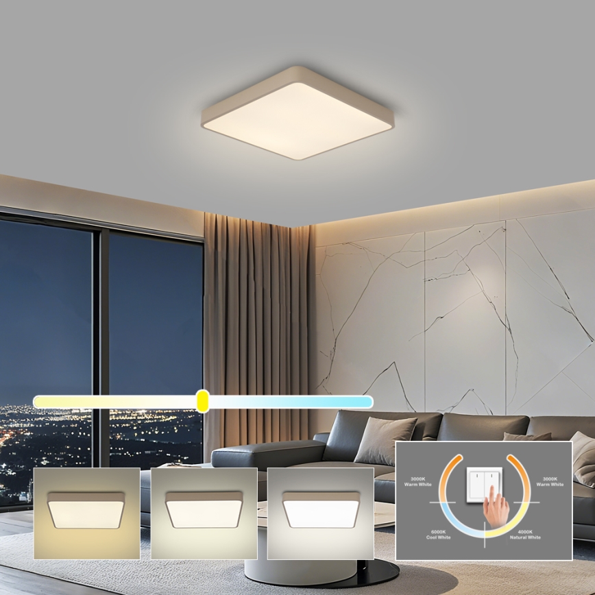Brilagi - LED Stropní svítidlo POOL LED/36W/230V 3000/4000/6000K 40x40 cm béžová