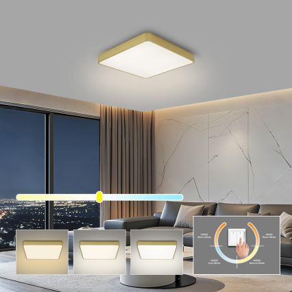 Brilagi - LED Stropní svítidlo POOL LED/36W/230V 3000/4000/6000K 40x40 cm zlatá