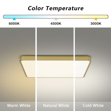 Brilagi - LED Stropní svítidlo POOL LED/36W/230V 3000/4000/6000K 40x40 cm zlatá